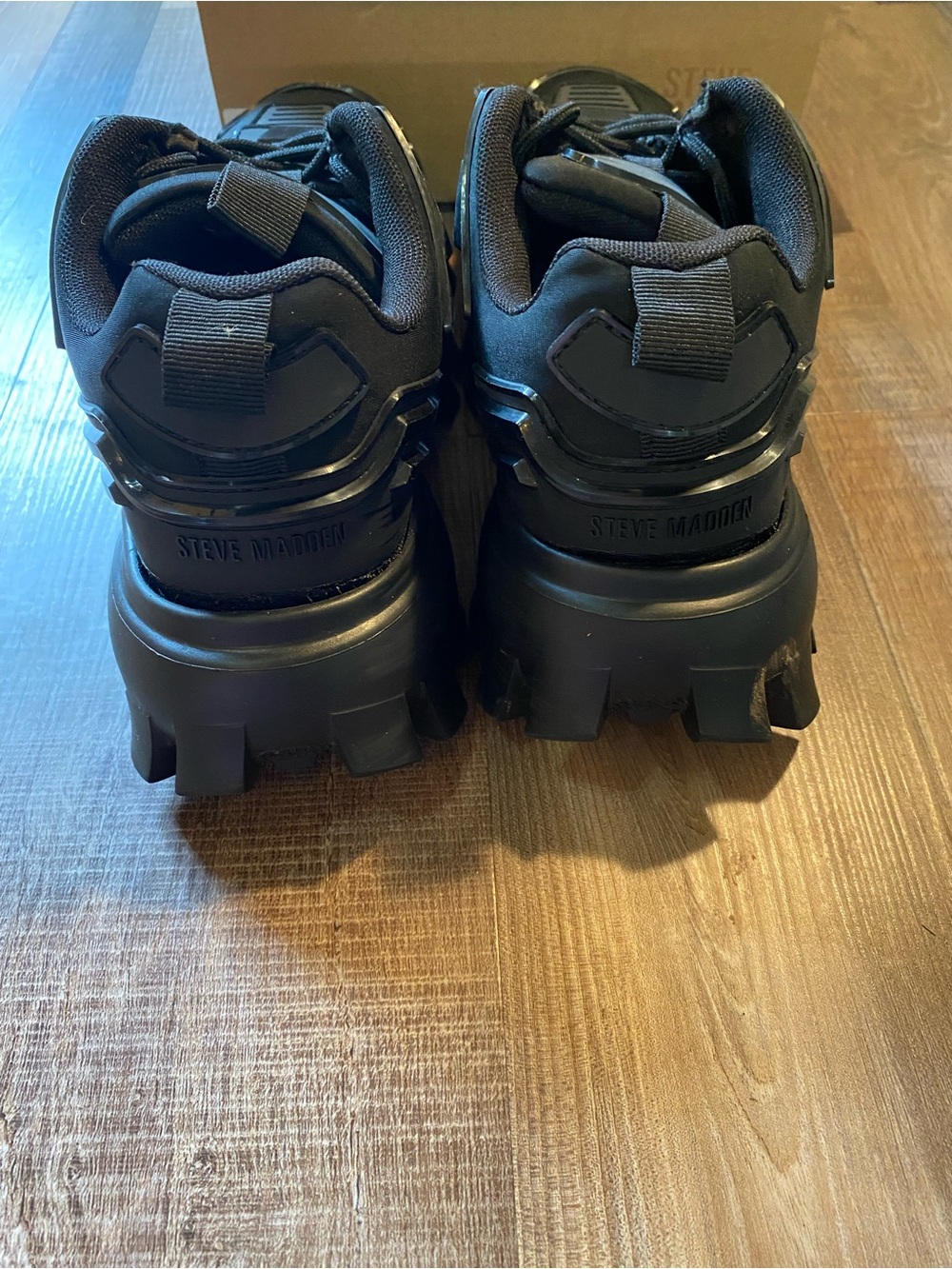 Steve Madden Black Chunky Lug Sneakers Ponce Sneakers - Picture 4 of 10